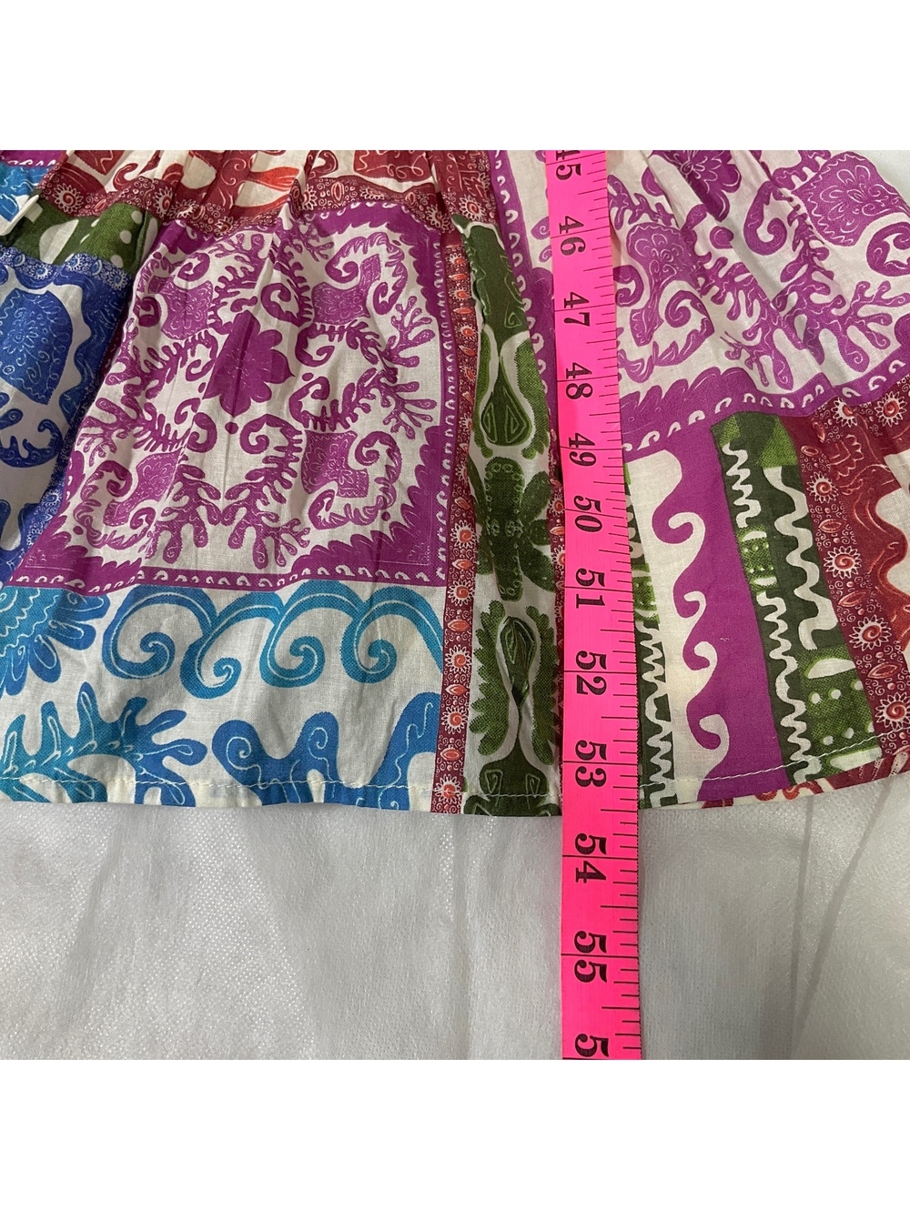 BILA Multicolor Patchwork Cotton Maxi Dress with Tie Straps, Size M dd10 - Picture 9 of 9